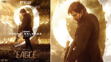 Eagle Poster: Ravi Teja स्टारर 'ईगल' का फर्स्ट लुक पोस्टर आया सामने, फिल्म 9 फरवरी को होगी रिलीज (View Pic)