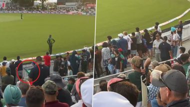 PTI Flag At Seddon Park Stadium: न्यूज़ीलैंड के खिलाफ दूसरे T20I के दौरान स्टेडियम में सुरक्षाकर्मियों ने पाकिस्तानी फैन से छिना इमरान खान की पार्टी पीटीआई का झंडा, देखें वीडियो