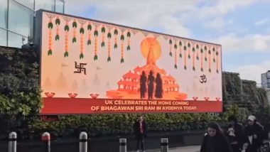 UK Celebrates Homecoming of Bhagwan Ram: ब्रिटेन में भी भगवान राम की घर वापसी को लेकर जश्न,हिंदू समुदाय ने लोगों ने शहर को डिजिटल बैनर से सजाया- VIDEO