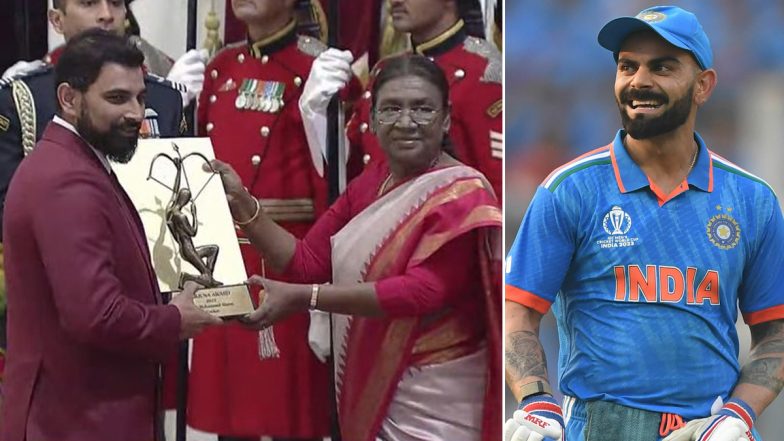 Virat Kohli Congratulates Shami: भारतीय गेंदबाज मोहम्मद शमी को अर्जुन अवार्ड मिलने पर विराट कोहली ने दी बधाई