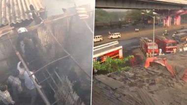 Mumbai Fire Video: मुंबई की जाकिर हुसैन नगर की बस्ती में लगी आग, किसी के हताहत होने की सूचना नहीं