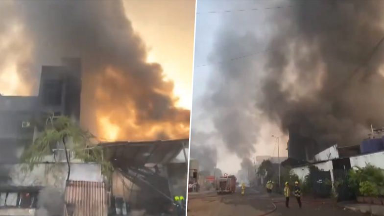 Navi Mumbai Fire: नवी मुंबई में केमिकल फैक्ट्री में लगी भीषण आग, मौके पर दमकल की गाड़ियां मौजूद | Video