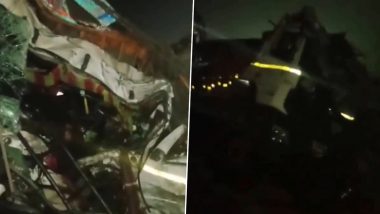 Andhra Pradesh Road Accident: नेल्लोर में सुनुरु टोल प्लाजा पर लॉरी और बस की बीच भीषड़ टक्कर, 4 लोगों की मौत; 15 घायल- Video