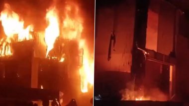 Karnataka Car Showroom Fire Video: शिवमोग्गा के एक कार शोरूम में लगी भीषण आग, छह गाडियां जलकर राख; देखें वीडियो