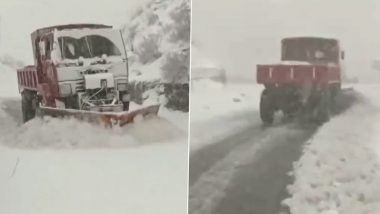 Snowfall in Jammu-Kashmir: श्रीनगर के कई हिस्सों में बर्फबारी, पर्यटकों ने उठाया लुत्फ, देखें VIDEO