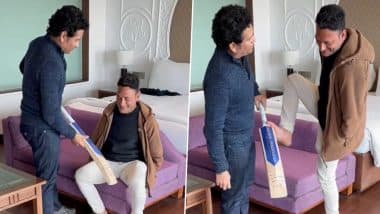 Sachin Tendulkar ने पैरा क्रिकेटर Aamir Lone से की मुलाकात, ऑटोग्राफ वाला बैट किया गिफ्ट, बिना हाथ के इस बल्लेबाज से मिलने की इच्छा की थी जाहीर, देखें Video