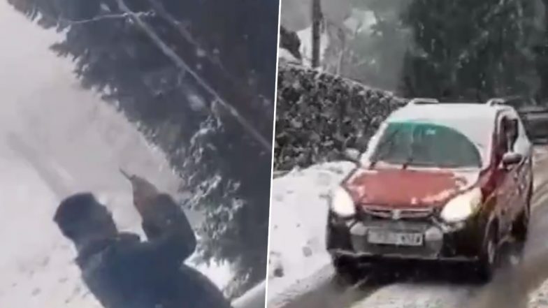 Kashmir Snowfall: कश्मीर घाटी के पहाड़ी इलाकों में बर्फ़बारी -देखें  खूबसूरत वीडियो