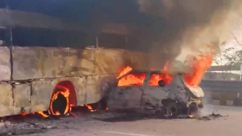 Accident on Yamuna Expressway: यमुना एक्सप्रेसवे पर भीषण सड़क हादसा, 4 यात्रियों की जलकर मौत- VIDEO