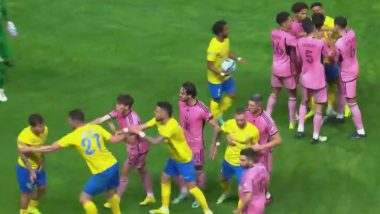 Al-Nassr, Inter Miami Players Fight: क्रिस्टियानो रोनाल्डो की अल-नासर और लियोनेल मेसी की इंटर मियामी के खिलाड़ी के बीच झड़प, देखें वायरल वीडियो