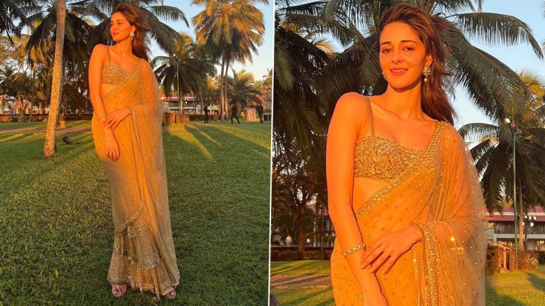 Ananya Panday ने सिजलिंग साड़ी पहन गार्डन में दिए पोज, एक्ट्रेस की खूबसूरती ने यूजर्स को किया घायल (View Pics)