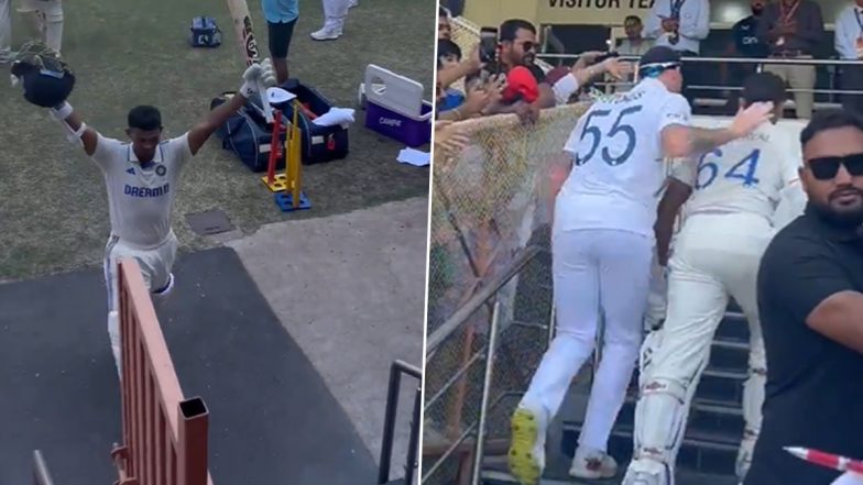 Ben Stokes Pats on Yashasvi Jaiswal:&nbsp;ड्रेसिंग रूम की ओर जाते हुए बेन स्टोक्स ने यशस्वी जयसवाल की थपथपाई पीठ, दोहरे शतक&nbsp;के लिए की सराहना, देखें वीडियो