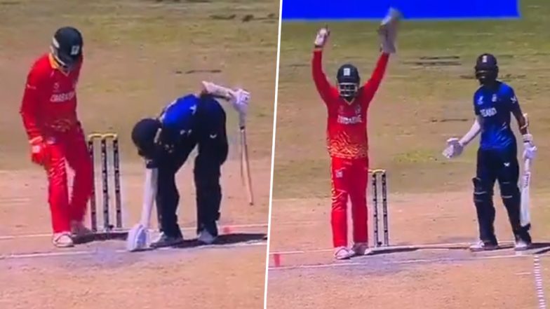Obstructing Field Law:&nbsp;U19 विश्व कप मैच में बल्लेबाज ने&nbsp;विकेटकीपर को उठा कर दीं गेंद, इंग्लैंड के हमजा शेख&nbsp;को थर्ड अंपायर ने दे दिया आउट, देखें&nbsp;वीडियो