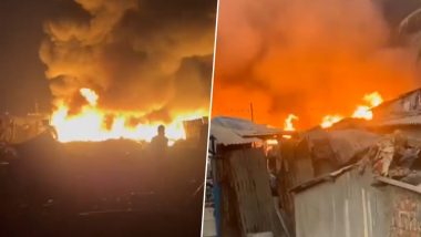 Fire in Mira Bhayandar: मुंबई के सटे मीरा भायंदर के झुग्गियों में लगी भीषण आग, धू-धू कर जलती आई नजर, देखें वीडियो