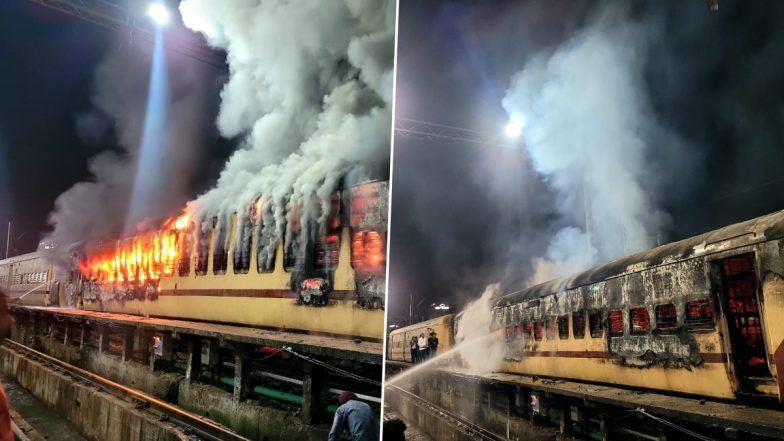 Fire Broke out in Pune Train Coach: पुणे यार्ड में खड़ी ट्रेन के डिब्बे में लगी आग, धू-धूकर जलती आई नजर, कड़ी मशक्कत के बाद पाया गया काबू