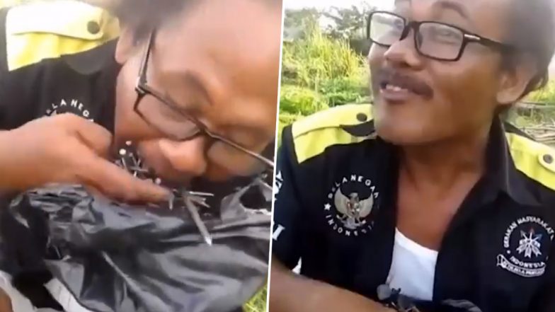 लजीज पकवान की तरह बड़े चाव से लोहे की कीलें खाता दिखा शख्स, Viral Video ने उड़ाए लोगों के होश
