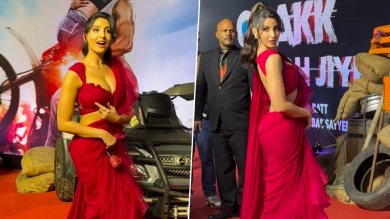 Crakk के रेड कार्पेट पर छाया Nora Fatehi का जलवा, फिल्म में निभा रही हैं प्रभावशाली किरदार (Watch Video)