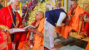 PM Modi's offers Prayers: पीएम मोदी पहुंचे द्वारकाधीश मंदिर, पूजा-अर्चना के बाद शंकराचार्य स्वामी सदानंद सरस्वती महाराज का आशीर्वाद लिया- View Pics