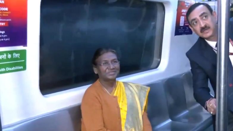 Droupadi Murmu Takes Delhi Metro Ride: राष्ट्रपति द्रौपदी मुर्मू ने दिल्ली मेट्रो की सवारी की, देखें वीडियो