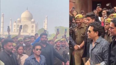 Sachin Tendulkar Taj Mahal Visit: सचिन तेंदुलकर ने परिवार संग ताजमहल का किया दीदार, सेल्फी के लिए मची होड़, देखें वीडियो
