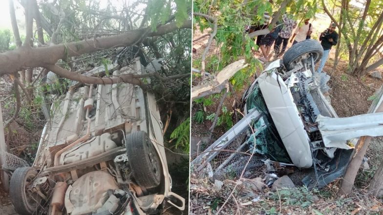 Road Accident in Hyderabad: भीषण कार हादसे में एक की मौत, चार घायल (See Pics and Videos)