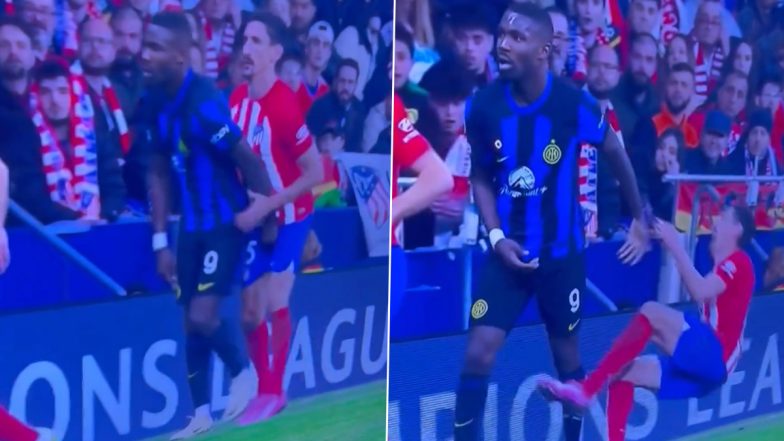 UCL मैच के दौरान फुटबॉलर Marcus Thuram ने Stefan Savic के क्रॉच पर किया हमला, दर्द से कराहते हुए जमीन पर गिरे एटलेटिको मैड्रिड का डिफेंडर, देखें वीडियो