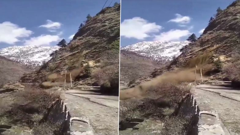 खौफनाक! उत्तरकाशी में गंगोत्री नेशनल हाईवे के पास हुआ लैंडस्लाइड -Video
