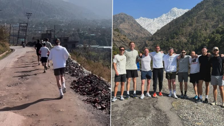 ENG Team Jogging In&nbsp;Dharamshala: भारत के खिलाफ आखिरी टेस्ट से पहले बेन स्टोक्स समेत इंग्लैंड की टीम ने जॉगिंग करते हुए लिया धर्मशाला की वादियों का मजा, देखें वीडियो