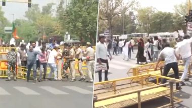 Delhi: केजरीवाल के इस्तीफे की मांग को लेकर बीजेपी आक्रामक,बैरिकेड तोड़कर किया विरोध -Video