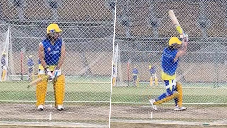 MS Dhoni Practice Video: IPL के लिए तैयार हो रहे है एमएस धोनी, CSK प्रशिक्षण सत्र के दौरान लगाया बड़ा शॉट