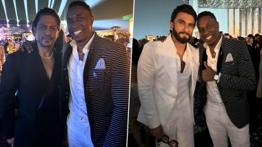 Dwayne Bravo With Shah Rukh Khan: अनंत अंबानी और राधिका मर्चेंट के प्री-वेडिंग सेलिब्रेशन में ड्वेन ब्रावो ने शाहरुख खान के साथ खिचाई तस्वीरें