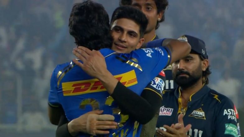 IPL 2024: गुजरात टाइटंस और मुंबई इंडियंस के मैच के बाद हार्दिक पंड्या ने शुभमन गिल को लगाया गले लगाया, देखें वीडियो