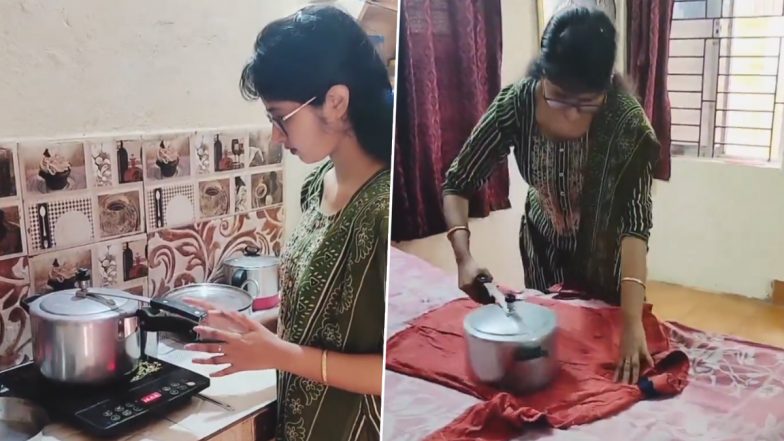 Viral Video: कपड़े प्रेस करने के लिए महिला का देसी जुगाड़ देखकर, लोगों के उड़े होश