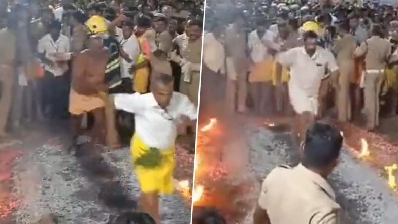 तमिलनाडु: ऐसी अनोखी आस्था नहीं देखी होगी, बन्नारी अम्मन मंदिर में अंगारों पर चले श्रद्धालु -Video
