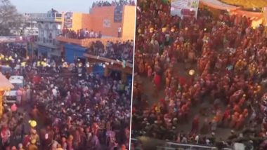 Lathmar Holi 2024: मथुरा के नंदगांव में लठमार होली का भव्य आयोजन, हजारों लोगों ने मनाया उत्सव - Video