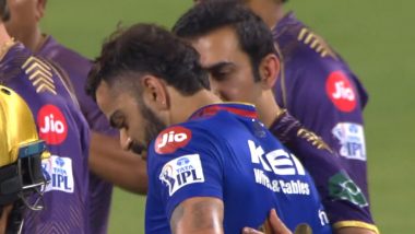 Virat Kohli and Gautam Gambhir Hug on Field: मैदान पर हुआ करिश्मा, विराट कोहली और गौतम गंभीर मिले गले; सोशल मीडिया पर वीडियो वायरल-WATCH VIDEO