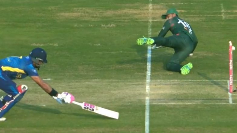 SL vs BAN: लिटन दास ने स्टंप पर बिना देखे दासुन शनाका को किया रन आउट, देखें वीडियो