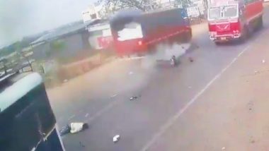 Accident Video: ओवरटेकिंग के दौरान मौत! ट्रक ने बाइक सवार को मारी जबरदस्त टक्कर, हादसे का वीडियो आया सामने