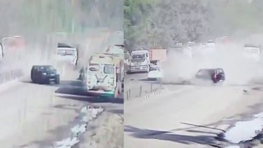 Accident Video: तेज रफ्तार SUV डिवाइडर से टकराई, फिर खड़े ट्रक से जा भिड़ी, देखें भीषण हादसे का वीडियो