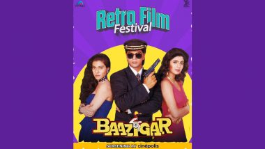 Shah Rukh Khan और Kajol स्टारर ब्लॉकबस्ट फिल्म Baazigar को एक बार फिर बड़े पर्दे पर देखने का मौका, रेट्रो फिल्म फेस्टिवल में होगी स्पेशल स्क्रीनिंग!
