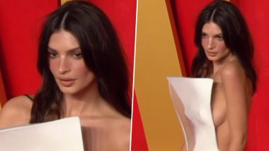 Oscars 2024 में Emily Ratajkowski ने रिवीलिंग आउटफिट पहन बिखेरा जलवा, एक्ट्रेस की हॉटनेस ने बढ़ाया सोशल मीडिया का तापमान (Watch Video)