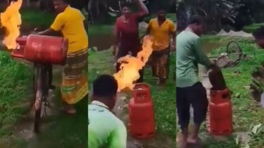 साइकिल से ले जाते समय सिलेंडर में लगी आग, Viral Video में देखें कैसे अनुभवी शख्स ने पल भर निकाला इसका समाधान