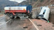 J&K Road Accident: जम्मू-कश्मीर के उधमपुर में NH हाइवे पर बड़ा हादसा, टैंकर के पहाड़ी से टकराने से एक की मौत (See Pic)