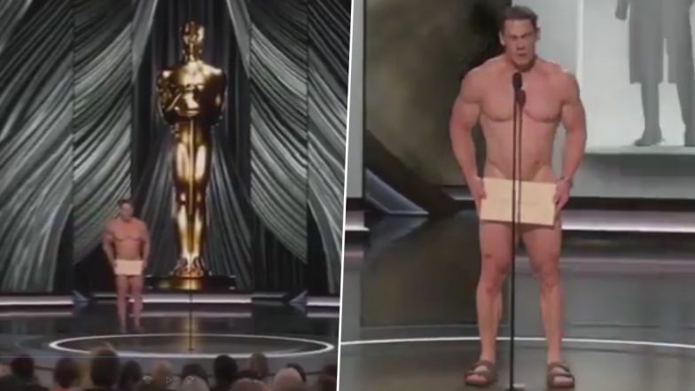 John Cena Goes Nude on Oscars Stage: ऑस्कर मंच पर न्यूड होकर धमाल मचाने आए जॉन सीना, हास्य से जीता सबका दिल (Watch Video)