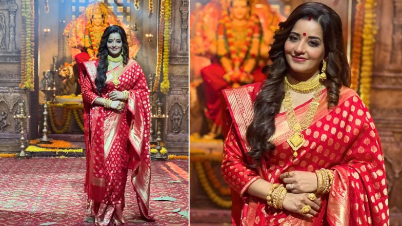 Mata Ki Mahima में इंद्रयाणी का किरदार निभाएंगी Monalisa, रेड साड़ी में शेयर की खूबसूरत तस्वीरें (View Pics)