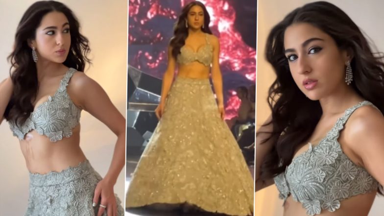 Sara Ali Khan ने सिल्वर लहंगा पहन बिखेरा जलवा, एक्ट्रेस की दिलकश अदाओं ने यूजर्स के उड़ाए होश (Watch Video)