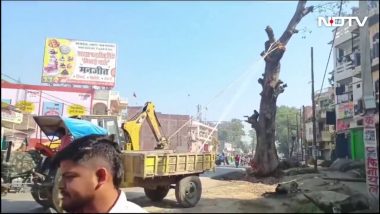 VIDEO: बलिया में पेड़ गिराने के दौरान हादसा, घर के नीचे दब गई महिलाएं, देखें वीडियो