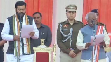 Nayab Singh Saini Haryana New CM: नायब सिंह सैनी बने हरियाणा के नए मुख्यमंत्री, पूर्व सीएम मनोहर लाल भी मंच पर मौजूद