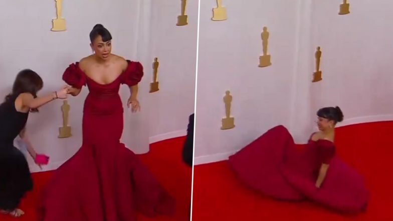 Oscars 2024: ऑस्कर अवॉर्ड के रेड कारपेट पर लिजा कोशी का बिगड़ा संतुलन, वीडियो हुआ वायरल (Watch Video)