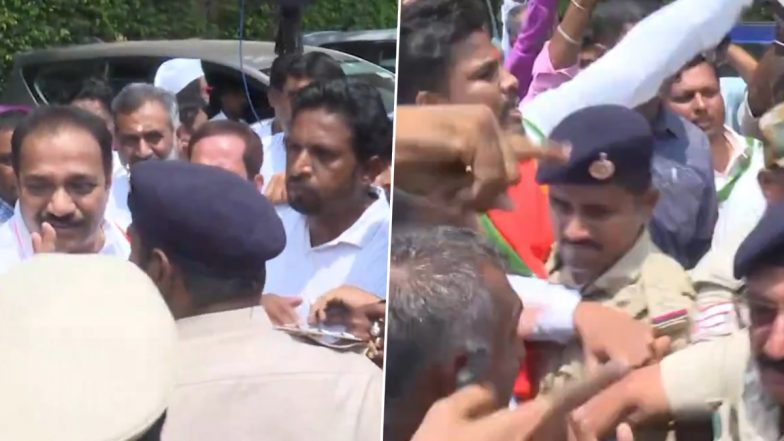 Karnataka : हुबली में जेडीएस और कांग्रेस कार्यकर्ताओं के बीच हुई तीखीं नोकझोंक और झड़प-Video