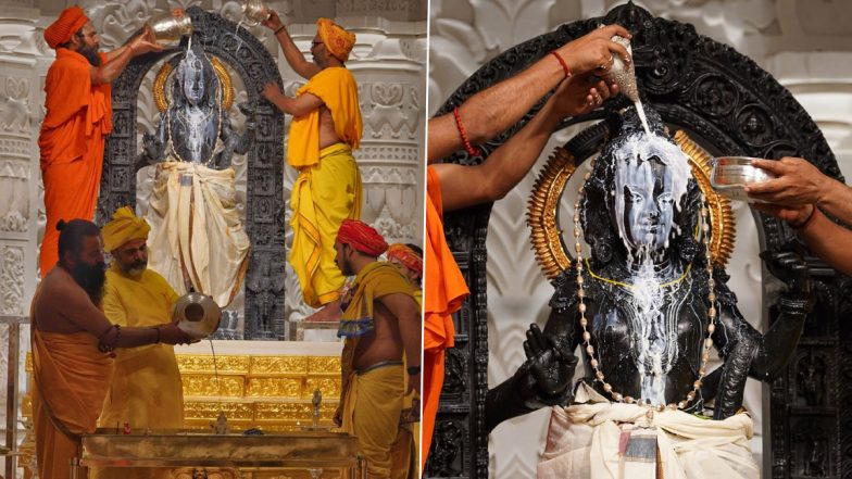 Ram Navami Ayodhya: रामनवमी पर अयोध्या में हुआ रामलला का दिव्य अभिषेक, देखें&nbsp;मनमोहक PHOTOS और VIDEO